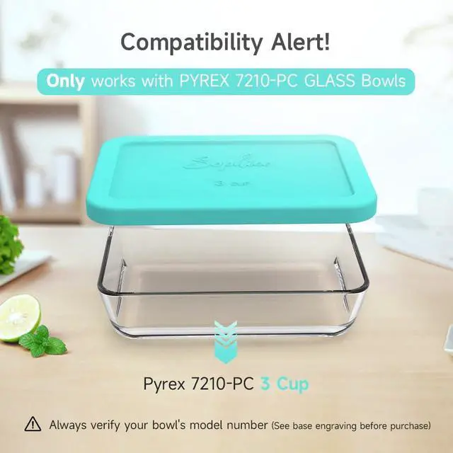 Alt view image 2 of 7 - SOPHICO 3 Cup Rectangle Silicone Replacement Lids for Pyrex 7210-PC Glass | Food Grade Silicone, LeakproofAirtight Lids, Dishwasher Microwave Safe(1 Pack)