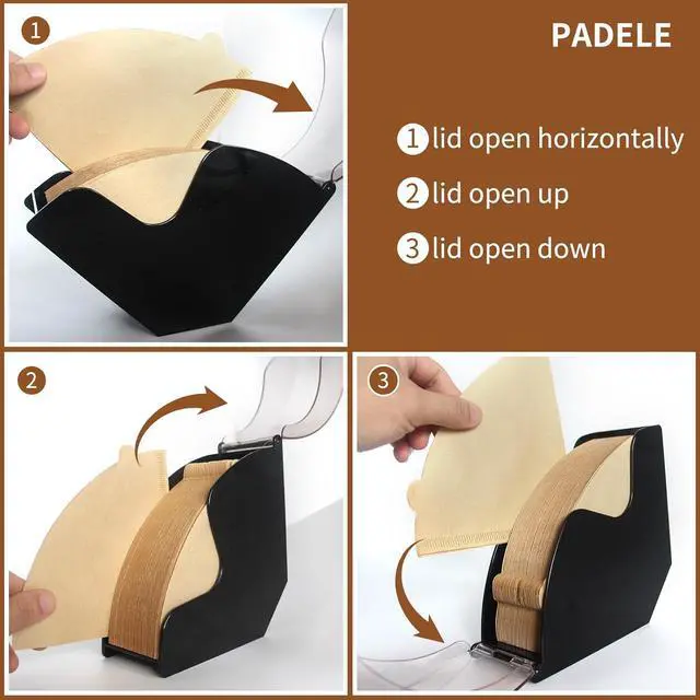 Alt view image 5 of 6 - PADELE Coffee Filter Holder, Black | Organizer, Coffee Station Accessoriesconecoffee filterscoffee filter storagecoffee filter container