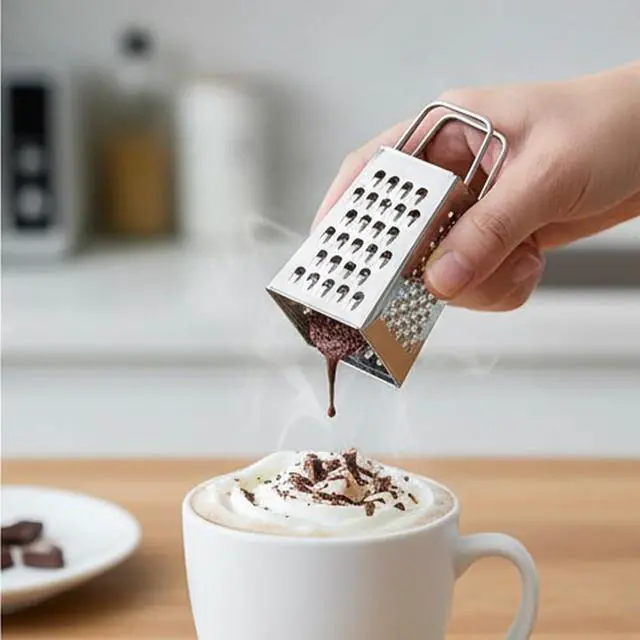 Alt view image 5 of 7 - Mini Box Cheese Graters Set of 4, Stainless Steel Grater for Ginger, Garlic, Lemon, Potato, Chocolate, Vegetables (2.3 * 1.38inch)