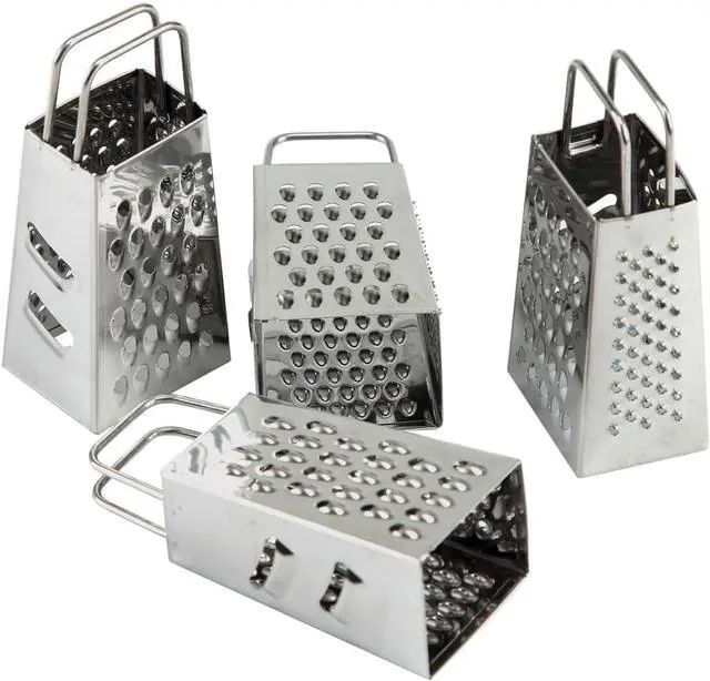 Main image of Mini Box Cheese Graters Set of 4, Stainless Steel Grater for Ginger, Garlic, Lemon, Potato, Chocolate, Vegetables (2.3 * 1.38inch)