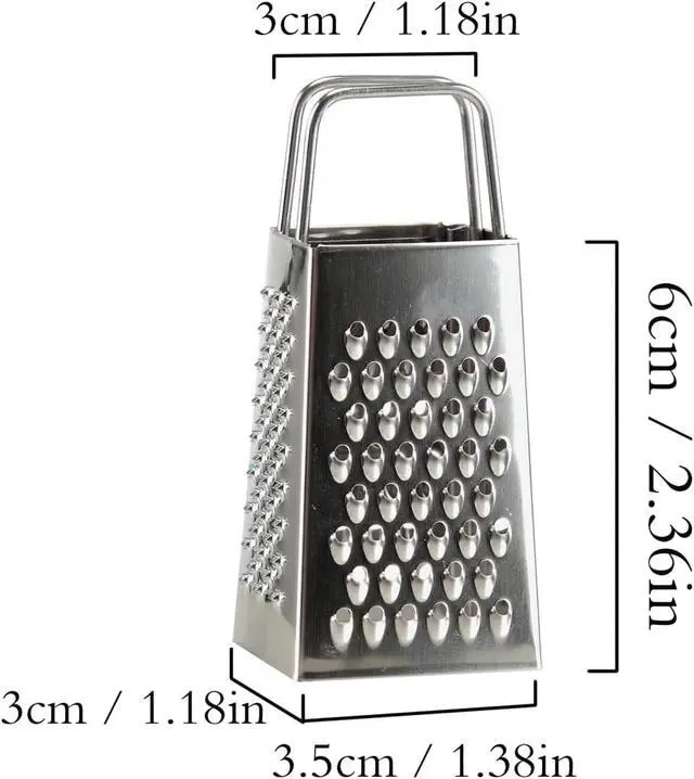 Alt view image 4 of 7 - Mini Box Cheese Graters Set of 4, Stainless Steel Grater for Ginger, Garlic, Lemon, Potato, Chocolate, Vegetables (2.3 * 1.38inch)