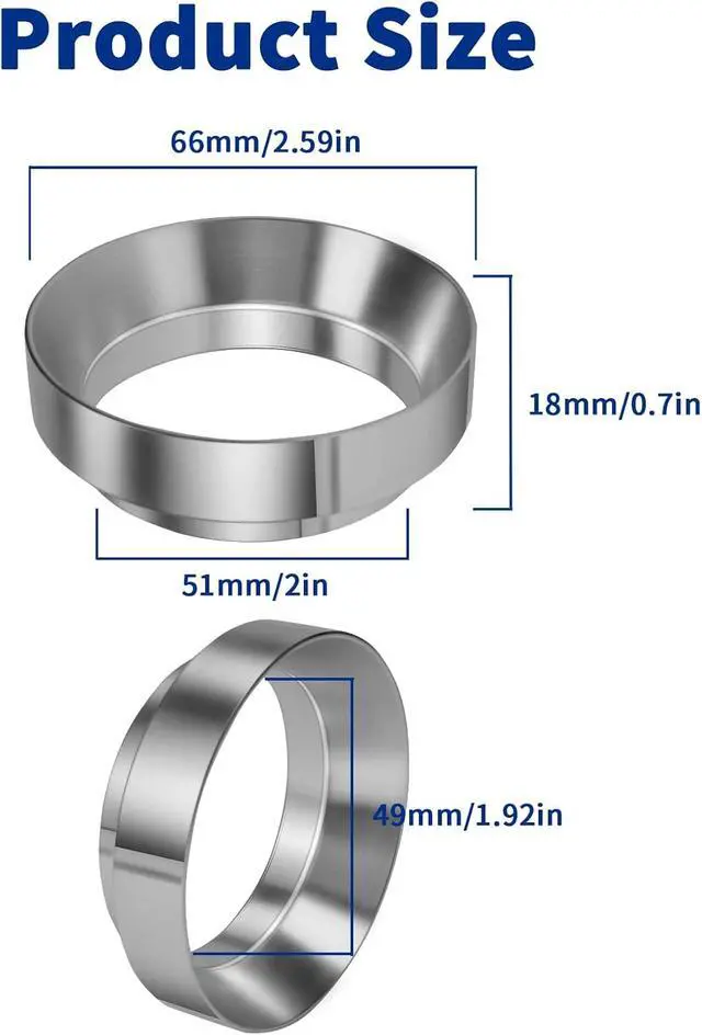 Alt view image 2 of 7 - 51mm Espresso Dosing Funnel with Magnetic, 51mm Portafilter Funnel, Dosing-Funnels, Compatible with Filter Espresso Dosings Funnels, 8 Magnets (Silver)