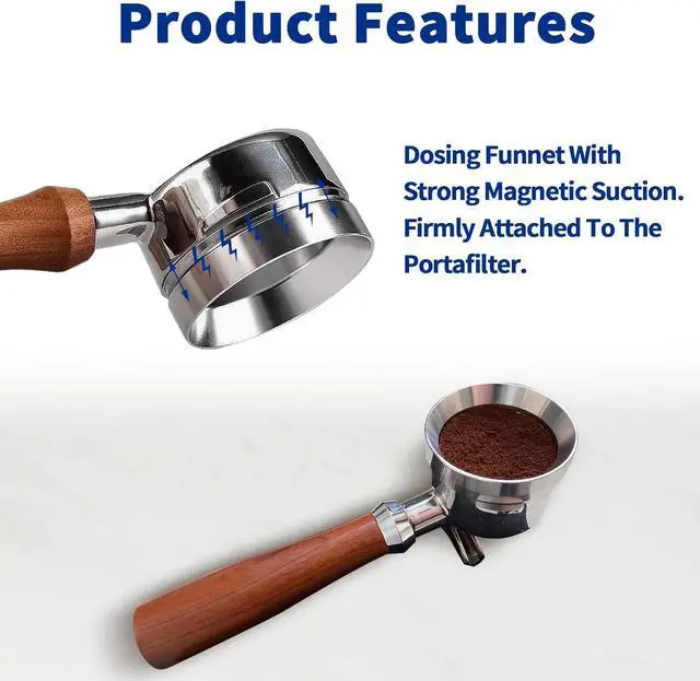 Alt view image 3 of 7 - 51mm Espresso Dosing Funnel with Magnetic, 51mm Portafilter Funnel, Dosing-Funnels, Compatible with Filter Espresso Dosings Funnels, 8 Magnets (Silver)