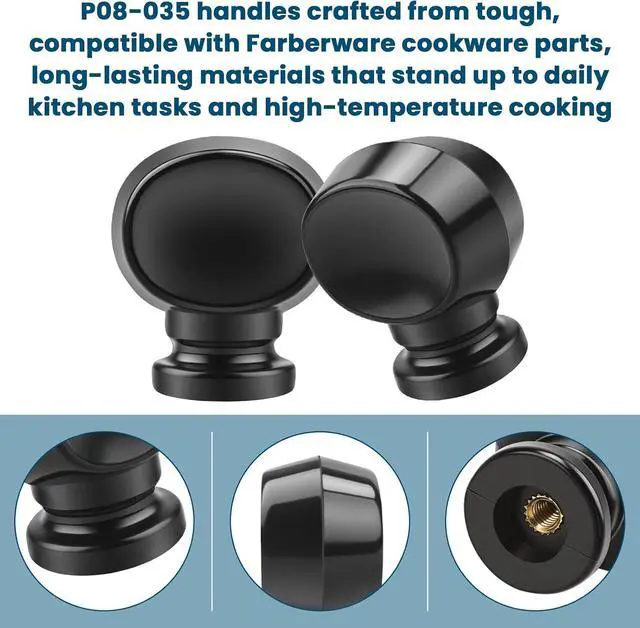 Alt view image 3 of 7 - P08-035 Fry Pan Lid Knob for Farberware Pot and Pan Lid | P08-035 Pot Lid Handle Compatible with Farberware Frying Pan, Skillet, Saucepan, Cooking Pot, Saute Lids.