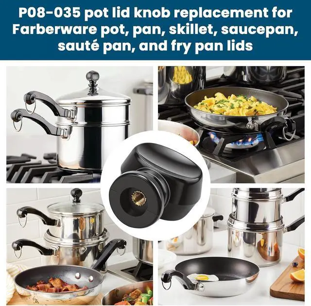 Alt view image 6 of 7 - P08-035 Fry Pan Lid Knob for Farberware Pot and Pan Lid | P08-035 Pot Lid Handle Compatible with Farberware Frying Pan, Skillet, Saucepan, Cooking Pot, Saute Lids.