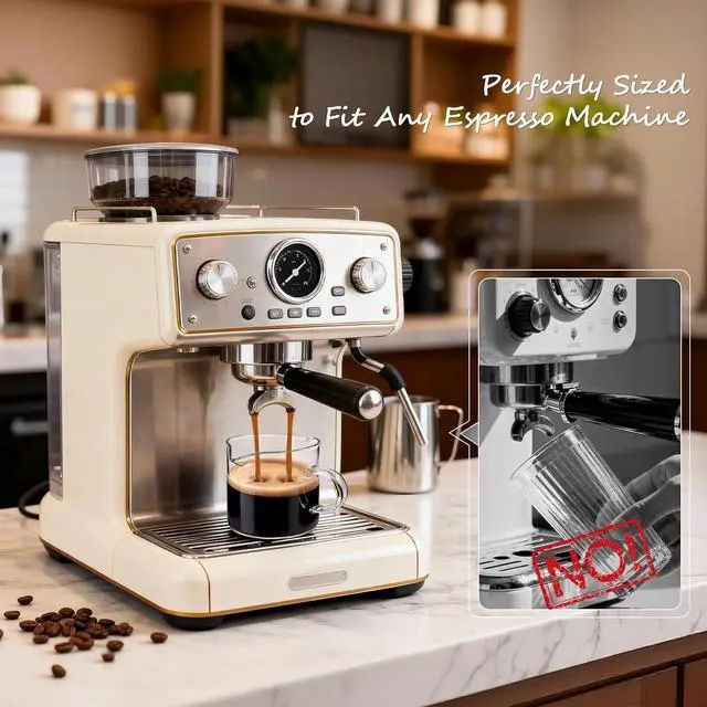 Alt view image 6 of 7 - DWTS DANWEITESI Espresso Cups Set of 2: Espresso Machine Accessories - Espresso Shot Cups for Home Baristas - Essential Coffee Bar Accessories - 4oz Glass Espresso Cup Set with Handled and Spout
