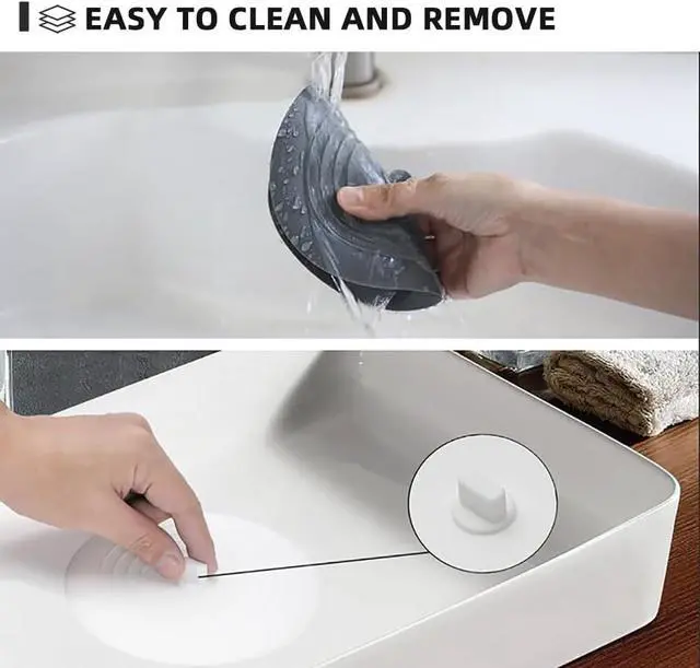 Alt view image 3 of 7 - Tub Stopper 2PCS,Bathtub Drain Stopper,6 inches Bathtub Tub Drain Cover Stopper,Silicone Drain Plug,Kitchen Bathroom Hair Water Shower Stopper,Large Bathroom Laundry Accessories (Grey/White)