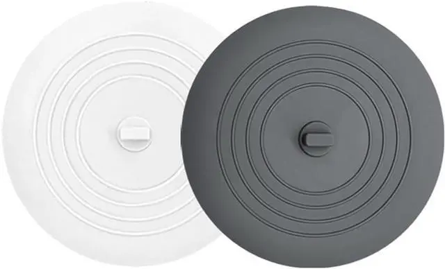 Main image of Tub Stopper 2PCS,Bathtub Drain Stopper,6 inches Bathtub Tub Drain Cover Stopper,Silicone Drain Plug,Kitchen Bathroom Hair Water Shower Stopper,Large Bathroom Laundry Accessories (Grey/White)