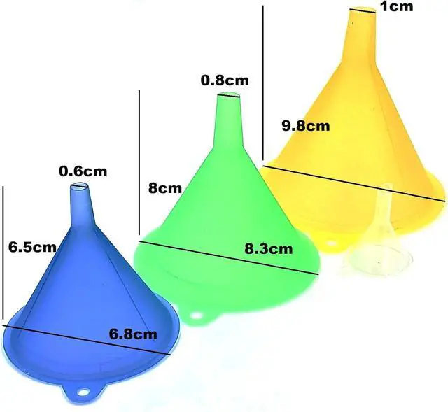 Alt view image 2 of 4 - Funnels Variety Set of 5 Mini, Small to Larg Plastic Funnel for Kitchen Liquid Spices Powder Cosmetic Lotion Essential Oils