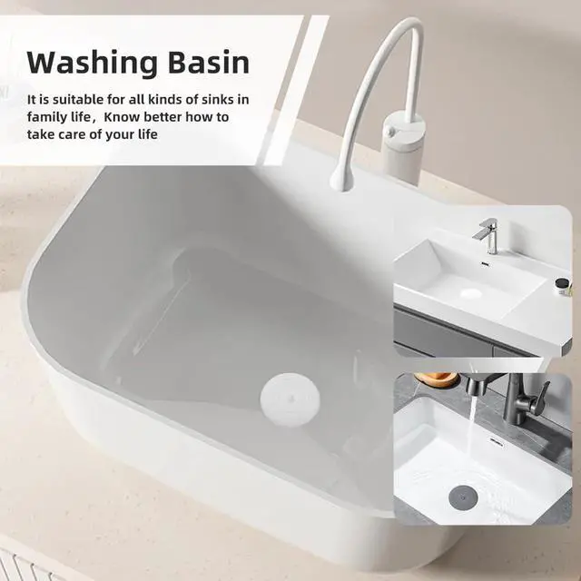 Alt view image 4 of 7 - Tub Stopper 2PCS,Bathtub Drain Stopper,6 inches Bathtub Tub Drain Cover Stopper,Silicone Drain Plug,Kitchen Bathroom Hair Water Shower Stopper,Large Bathroom Laundry Accessories (Grey/White)