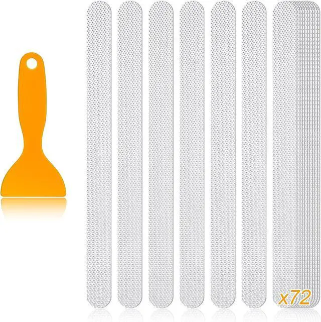 Main image of Patelai 72 Pieces Anti Slip Shower Stickers Set, Non-Slip Safety Bathtub Strips, Peva Non-Slip Shower Strips Treads, Transparent Tubs Mat for Bathroom, Kitchen, Ladders, Stairs Steps, Pools, Bathtub