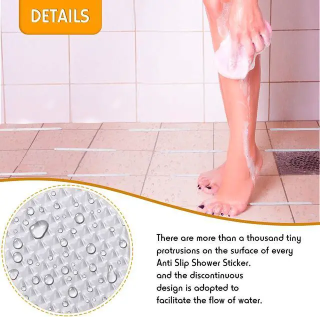 Alt view image 3 of 7 - Patelai 72 Pieces Anti Slip Shower Stickers Set, Non-Slip Safety Bathtub Strips, Peva Non-Slip Shower Strips Treads, Transparent Tubs Mat for Bathroom, Kitchen, Ladders, Stairs Steps, Pools, Bathtub