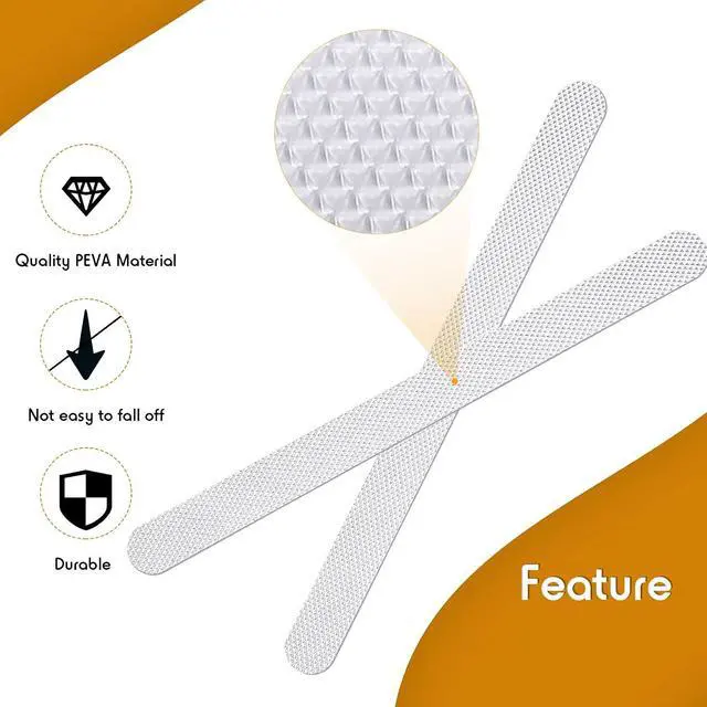 Alt view image 6 of 7 - Patelai 72 Pieces Anti Slip Shower Stickers Set, Non-Slip Safety Bathtub Strips, Peva Non-Slip Shower Strips Treads, Transparent Tubs Mat for Bathroom, Kitchen, Ladders, Stairs Steps, Pools, Bathtub