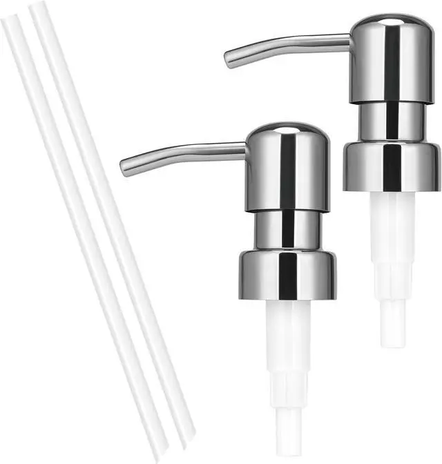 Main image of 2 Pack Stainless Steel Soap Dispenser Pump Replacement Standard 28/400 Thread for Lotion Dish Soap Kitchen Bathroom