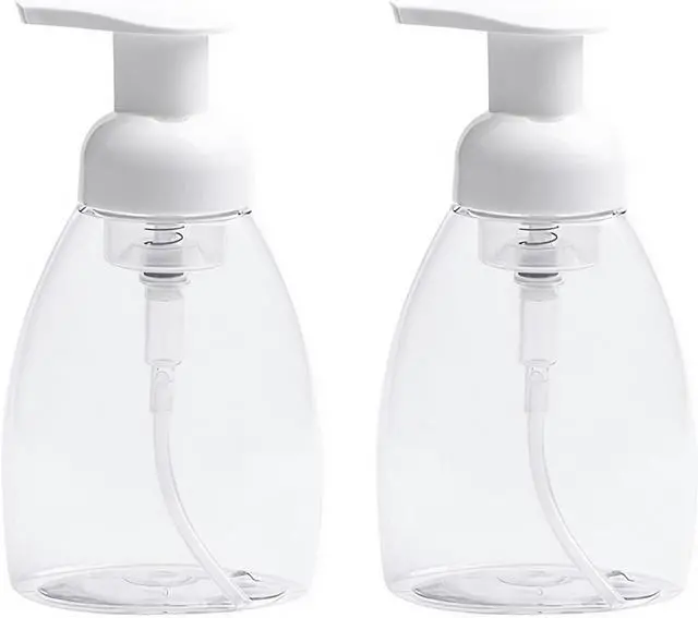 Main image of 2-Pack Foaming Soap Dispenser Pump Bottles,Foam Hand Soap Dispenser with Refillable Plastic Container for Shampoo for Bathroom & Kitchen-Clear,8 oz(250ml)