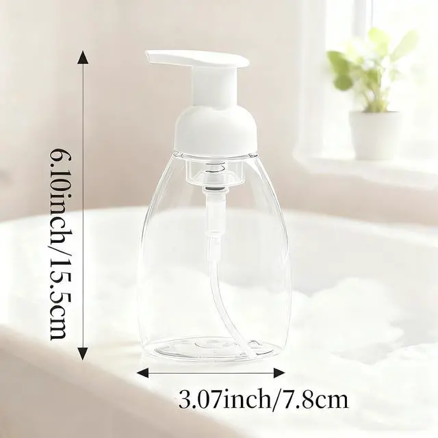 Alt view image 2 of 7 - 2-Pack Foaming Soap Dispenser Pump Bottles,Foam Hand Soap Dispenser with Refillable Plastic Container for Shampoo for Bathroom & Kitchen-Clear,8 oz(250ml)