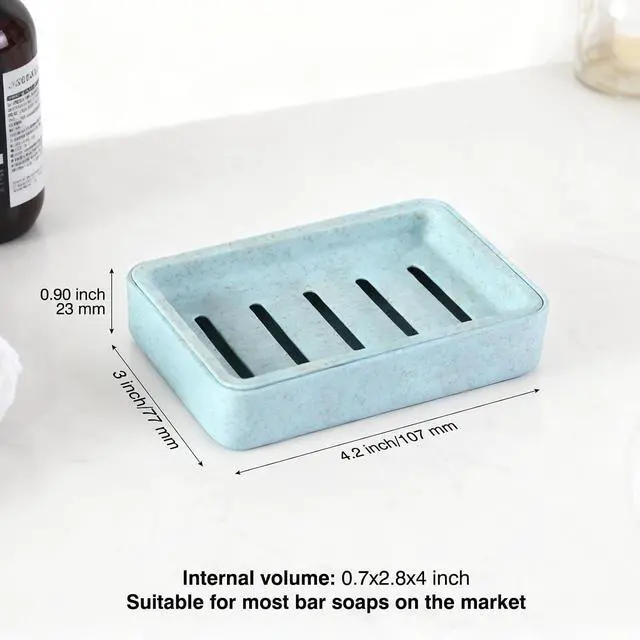 Alt view image 2 of 7 - Soap Dish with Drain 2 Pack Plastic Sponge Holder for Shower | Soap Box Double Layer Draining Soap Case Soap Container Easy Cleaning for Bathroom Kitchen Sinks