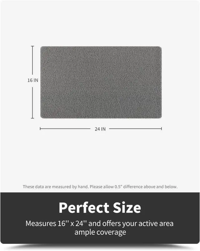 Alt view image 6 of 6 - Non-Slip Bathtub Mat, 16x24 Inch, Shower Mats for Bath Tub, PVC Loofah Bathroom Mats for Wet Areas, Quick Drying Foot Scrubber Mat