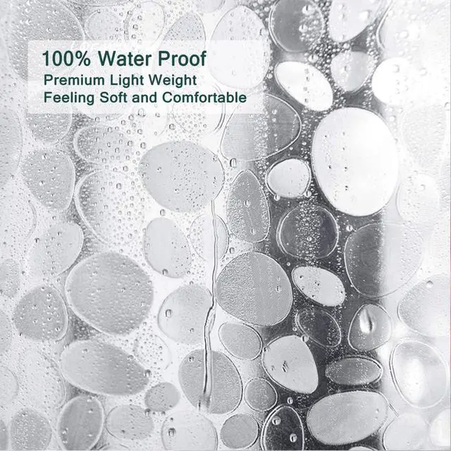 Alt view image 4 of 7 - EVA Clear Shower Curtain Liner, 3D Water Cube 5G Shower Liners with 12 Rustproof Metal Grommets and Weighted Magnets, Waterproof Duty for Bathroom 72 x 72