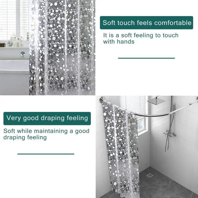Alt view image 5 of 7 - EVA Clear Shower Curtain Liner, 3D Water Cube 5G Shower Liners with 12 Rustproof Metal Grommets and Weighted Magnets, Waterproof Duty for Bathroom 72 x 72