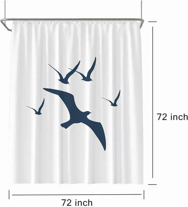 Alt view image 5 of 6 - LLSCL Fabric Shower Curtain Liner with Magnets, Waterproof Hotel Quality, 72 x 72 Machine Washable