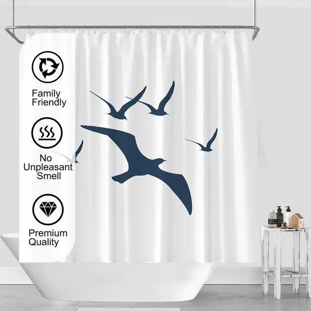 Alt view image 6 of 6 - LLSCL Fabric Shower Curtain Liner with Magnets, Waterproof Hotel Quality, 72 x 72 Machine Washable