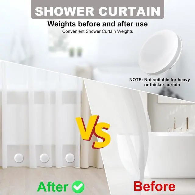 Alt view image 4 of 7 - 12 PCS Shower Curtain Weights Magnetic Curtain Magnets | Heavy Duty Shower Curtain Weights Help Keep Curtain Liners in Place, Also Suitable for Drapery, Flags and Tablecloths