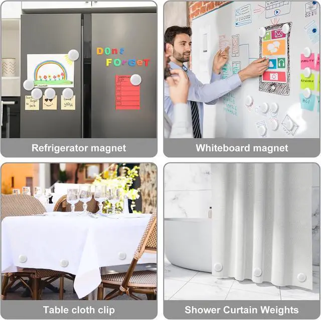 Alt view image 6 of 7 - 12 PCS Shower Curtain Weights Magnetic Curtain Magnets | Heavy Duty Shower Curtain Weights Help Keep Curtain Liners in Place, Also Suitable for Drapery, Flags and Tablecloths
