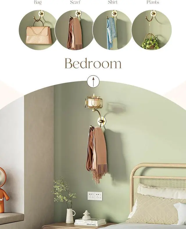 Alt view image 5 of 7 - Hand Towel Holder for Bathroom Wall, Towel Hook with Candle Holder for Bathroom Decor, Wall Mounted Towel Hook with Cut Candle Holder, Vintage Towel Ring Towel Racks for Bathroom Decor and Accessories