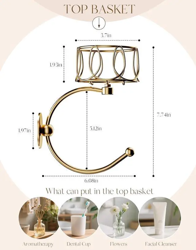 Alt view image 6 of 7 - Hand Towel Holder for Bathroom Wall, Towel Hook with Candle Holder for Bathroom Decor, Wall Mounted Towel Hook with Cut Candle Holder, Vintage Towel Ring Towel Racks for Bathroom Decor and Accessories