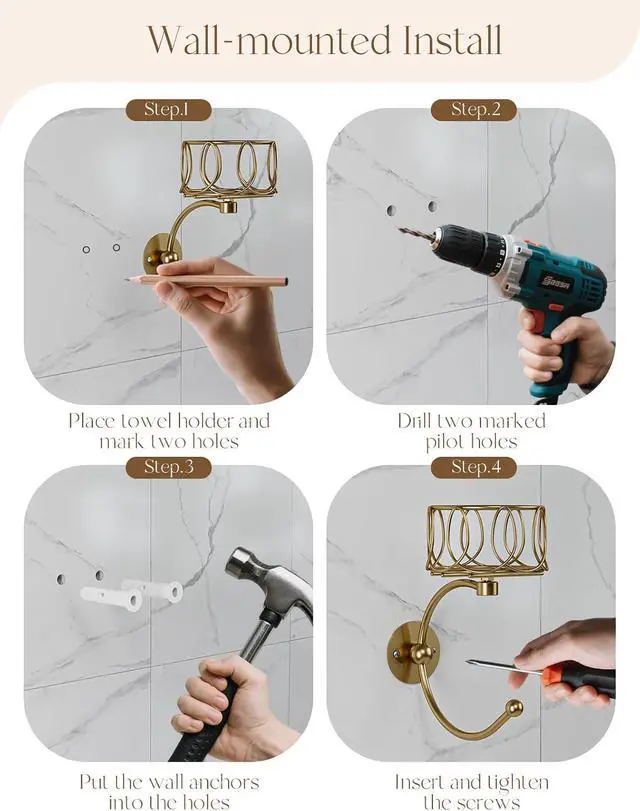 Alt view image 7 of 7 - Hand Towel Holder for Bathroom Wall, Towel Hook with Candle Holder for Bathroom Decor, Wall Mounted Towel Hook with Cut Candle Holder, Vintage Towel Ring Towel Racks for Bathroom Decor and Accessories