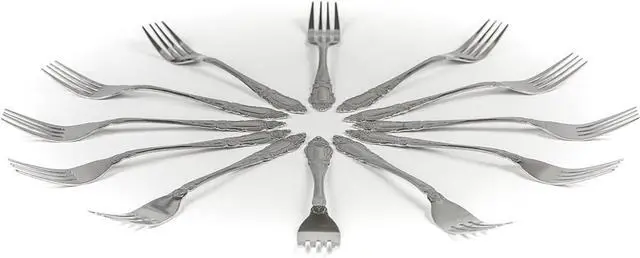 Alt view image 3 of 7 - DecorRack 12pcs Dinner Forks, Stainless Steel, 7.5 inches, Flatware, Dishwasher Safe