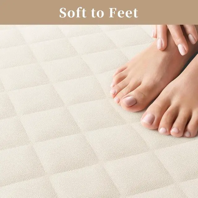Alt view image 2 of 7 - Yolife Bathtub Shower Mat Non Slip, Natural Rubber Bath Tub Floor Liner Mats with Strong Suction Cups for Inside Shower Bathroom, Machine Washable, Soft on Feet, 27.5 x 17 Inch, Beige