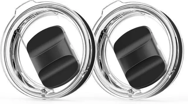 Main image of 10 oz Wine Tumbler Lid Replacement, 2 Pack Magnetic Slider Cup Lids Compatible with YETI 6 oz Espresso Mug, 8 oz Stackable Cup, 10oz Tumbler and 10 oz Wine Tumbler, BPA Free Splash Resistant Covers