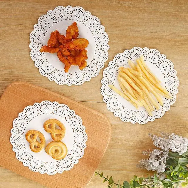 Alt view image 5 of 5 - CC wonderland zone 6 Inch Round Paper Doilies - White Lace Disposable Paper Doilies - for Crafts,Cakes,Food, Desserts, 100 PCS