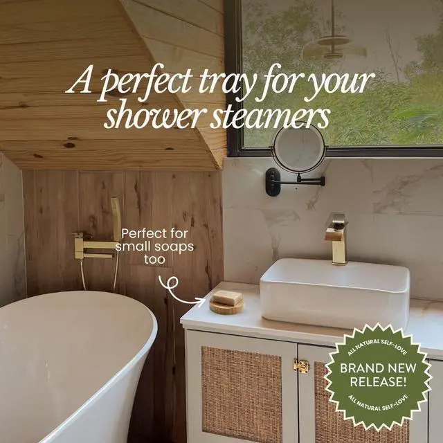 Alt view image 2 of 7 - Bare Botanics Bamboo Bar Soap Holder (2pcs) | 3-in Slotted Natural Bamboo Tray for Shower Steamers | Cruelty-Free & Vegan