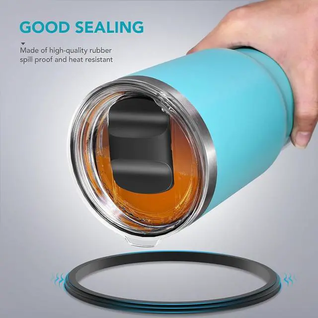 Alt view image 5 of 6 - 10 oz Wine Tumbler Lid Replacement, 2 Pack Magnetic Slider Cup Lids Compatible with YETI 6 oz Espresso Mug, 8 oz Stackable Cup, 10oz Tumbler and 10 oz Wine Tumbler, BPA Free Splash Resistant Covers