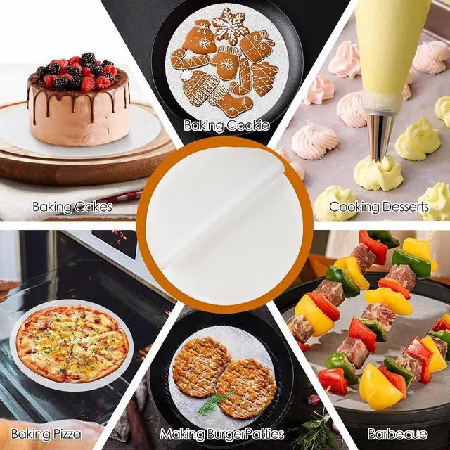 Alt view image 5 of 7 - 8 Inch Parchment Paper Rounds 100 Sheets, Non Stick Pre-cut Baking Parchment Paper, Premium Round Parchment Liners for Cake Pan, Springform Pan, Tortilla Press, Quesadilla Maker and More Vacnkoy