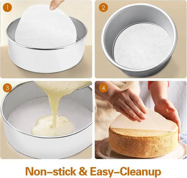 Alt view image 6 of 7 - 8 Inch Parchment Paper Rounds 100 Sheets, Non Stick Pre-cut Baking Parchment Paper, Premium Round Parchment Liners for Cake Pan, Springform Pan, Tortilla Press, Quesadilla Maker and More Vacnkoy