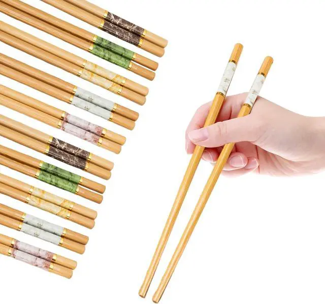 Main image of Chopsticks Reusable Dishwasher Safe Chop Sticks of Wooden Bamboo
