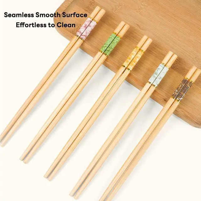 Alt view image 3 of 7 - Chopsticks Reusable Dishwasher Safe Chop Sticks of Wooden Bamboo