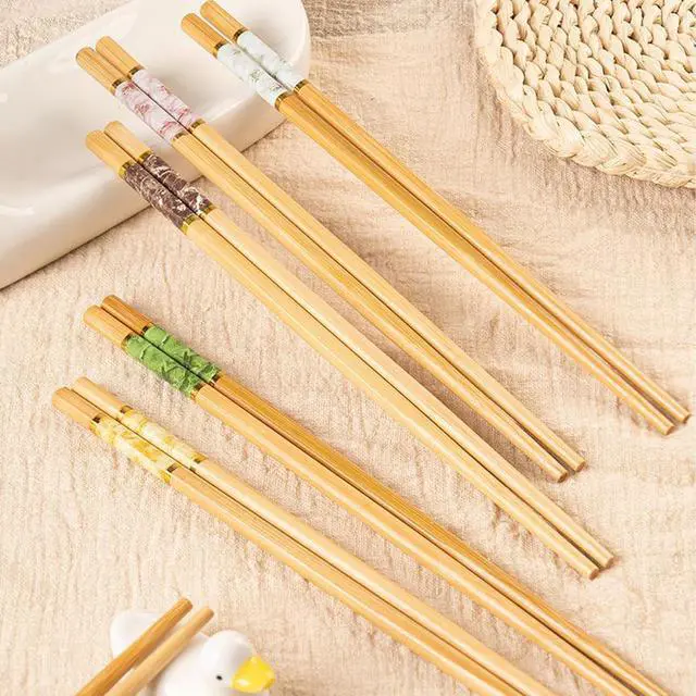 Alt view image 7 of 7 - Chopsticks Reusable Dishwasher Safe Chop Sticks of Wooden Bamboo