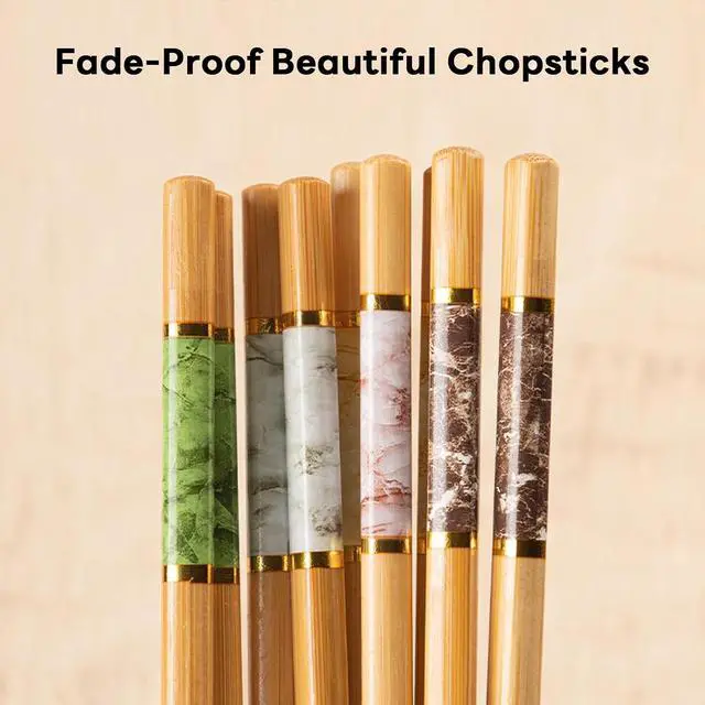 Alt view image 4 of 7 - Chopsticks Reusable Dishwasher Safe Chop Sticks of Wooden Bamboo