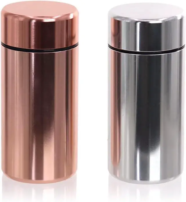 Main image of 2 Pcs Waterproof Mini Airtight Storage Jars, 2oz Smell Proof Containers with Lids, Aluminum Alloy Small Tea Tins for Spices Coffee aTea in Traveling