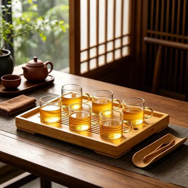 Alt view image 4 of 7 - Luxury Clear Glass Tea Cups with Golden Handle, 6 Pack Small Espresso Cups Premium Borosilicate Glass Teacup for Tea, Coffee, Latte (6pcs Tea Cups)