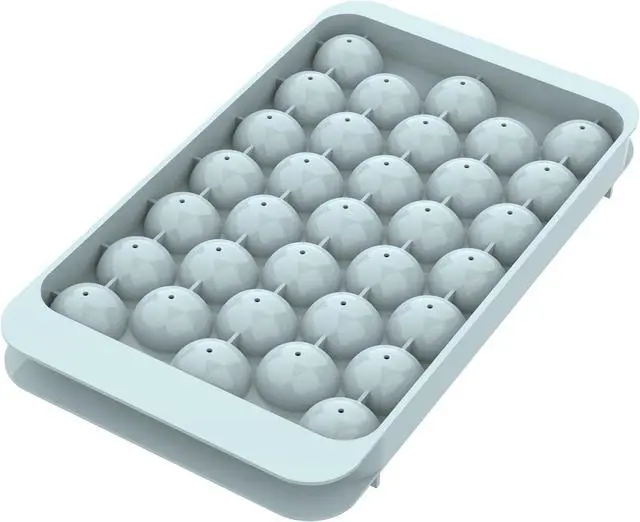 Main image of WIBIMEN Ice Cube Tray with Lid, 1" Round Ice Tray for Freezer (1 Tray Only) | 1 Tray Makes 1" Round Ice Balls for Iced Coffee & Juice, Easy Twist Release, Space-Saving for Home Use