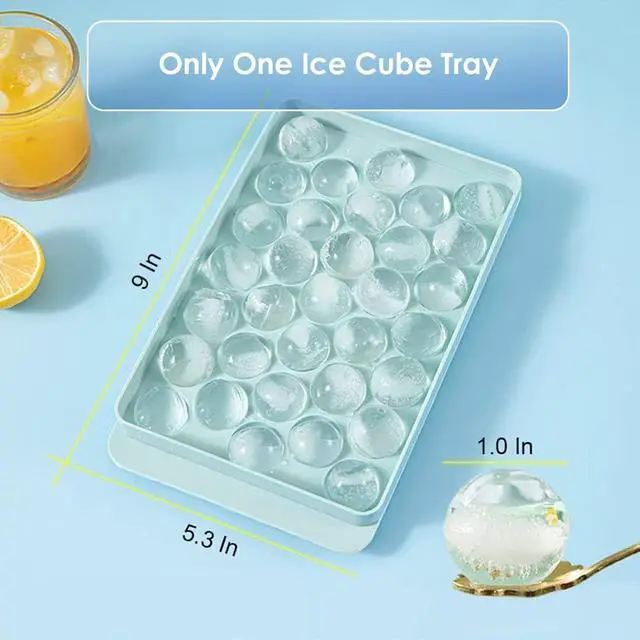 Alt view image 2 of 6 - WIBIMEN Ice Cube Tray with Lid, 1" Round Ice Tray for Freezer (1 Tray Only) | 1 Tray Makes 1" Round Ice Balls for Iced Coffee & Juice, Easy Twist Release, Space-Saving for Home Use