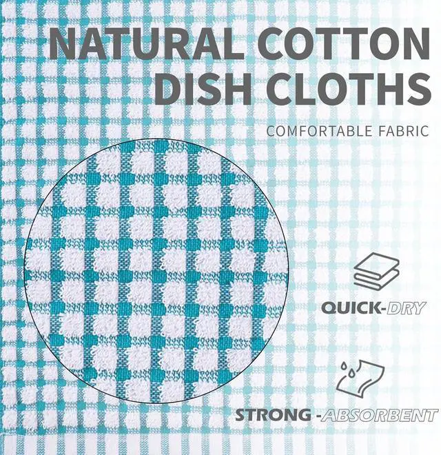 Alt view image 5 of 7 - Oeleky Dish Cloths for Washing Dishes, Kitchen Washcloths Dishcloths | Good absorption, for cleaning drying wiping, dish cloths ,quick dry, 100% cotton,12x12 inches, pack 8, small dish towels