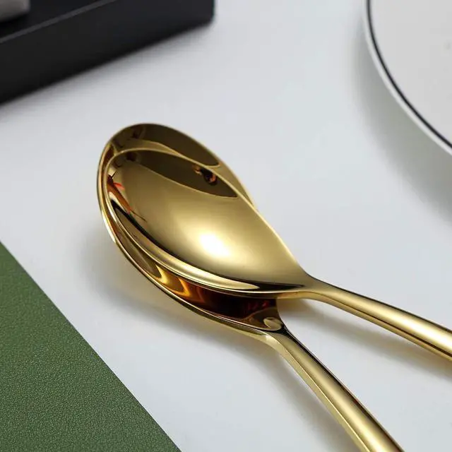 Alt view image 6 of 7 - Gold Teaspoons, 6 Piece Silverware, Stainless Steel Small Spoons for Home, Kitchen or Restaurant, Dishwasher Safe (6.6 Inches)