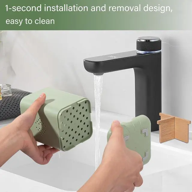 Alt view image 3 of 7 - Toothbrush Holders for Bathrooms, Electric Toothbrush Holder, Green | Toothbrush and Toothpaste Organizer for Bathroom Countertop, 3 Slot Vanity Storage